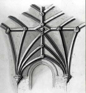 Roof of south porch drawn in 1868
